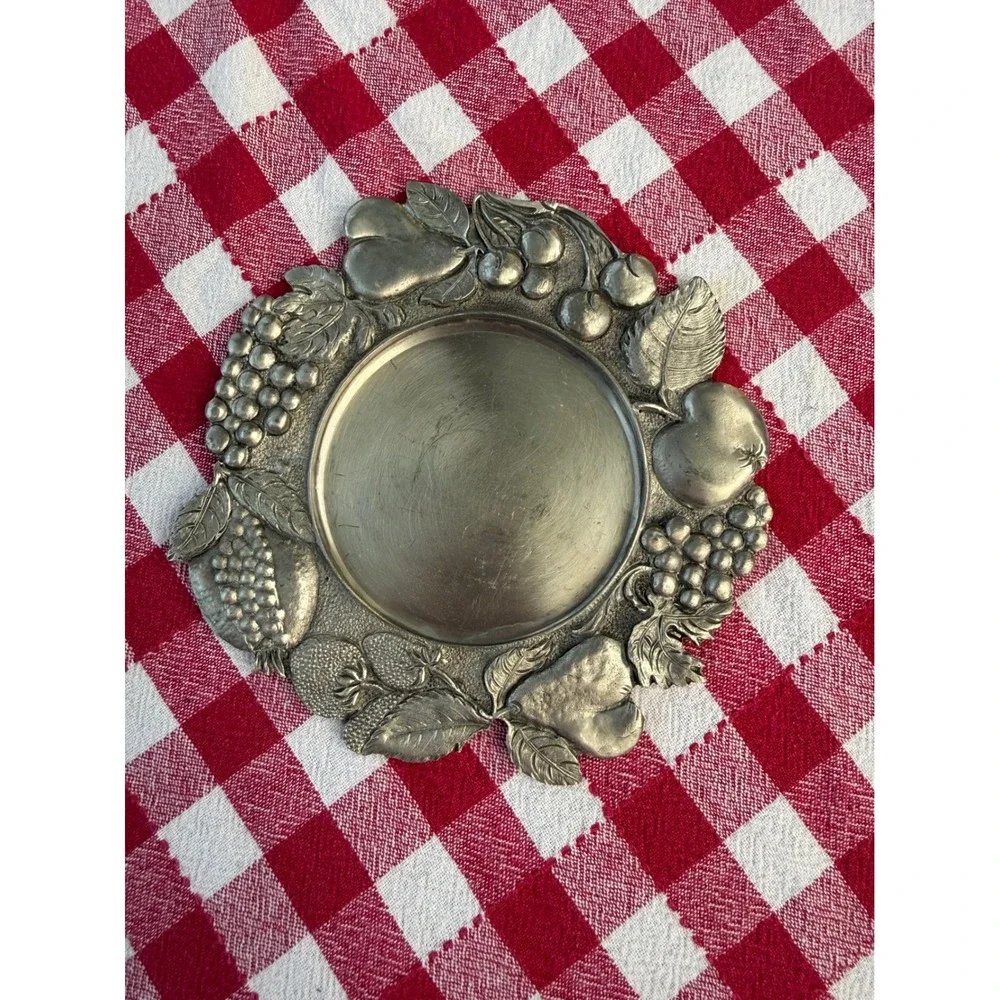 WILLIAMS SONOMA Pewter Wine Coaster Plate Candle Holder ETAIN ZINN Made Italy